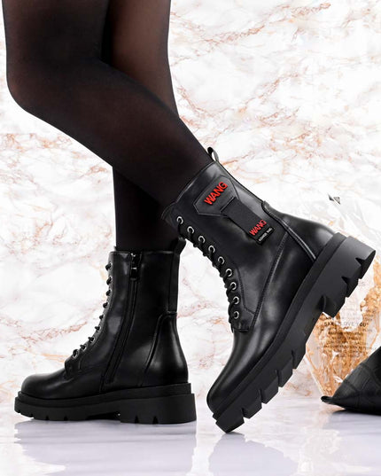 Ghete de dama,Din piele ecologica cu interior imblanit,GD1018,Negre