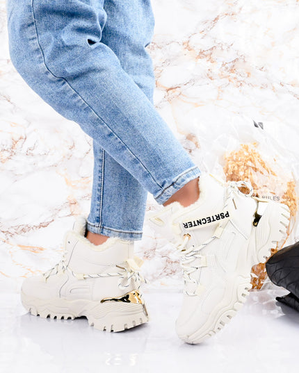 Дамски спортни обувки, С подплатена вътрешност, D1336, Бежови