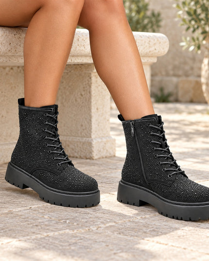 Ghete de dama,Din Piele Ecologica,cu interior imblanit,GD1137,Negru