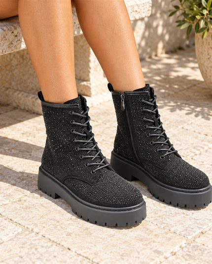Ghete de dama,Din Piele Ecologica,cu interior imblanit,GD1137,Negru