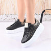 Pantofi Sport De Dama,Cu platforma,Din piele ecologica,D1419,Negru