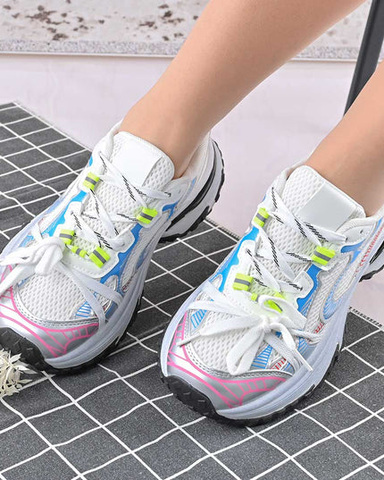 Pantofi sport de dama,Cu insertii de plasa,D1428,Alb