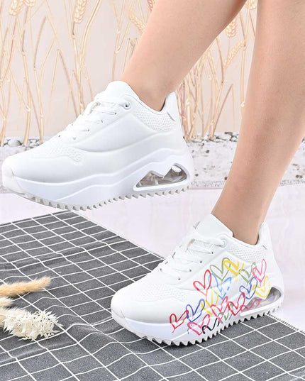 Pantofi Sport De Dama,Din Piele Ecologica,D1430.Alb
