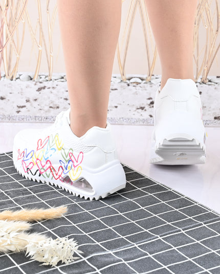 Pantofi Sport De Dama,Din Piele Ecologica,D1430.Alb
