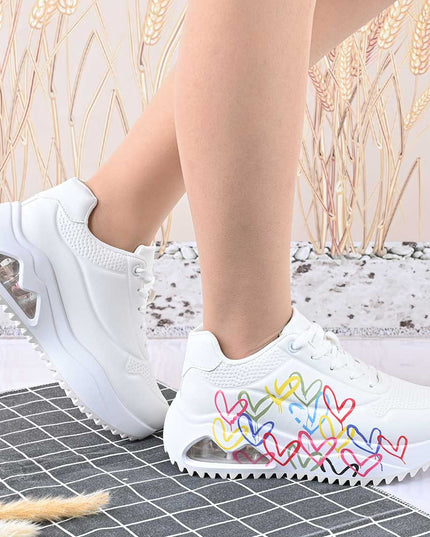 Pantofi Sport De Dama,Din Piele Ecologica,D1430.Alb