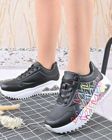 Pantofi Sport De Dama,Din Piele Ecologica,D1430.Negru