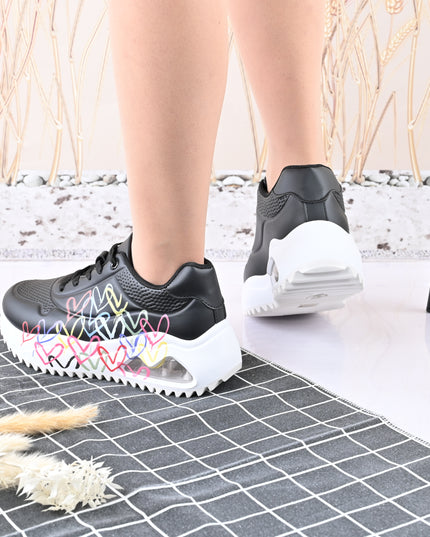 Pantofi Sport De Dama,Din Piele Ecologica,D1430.Negru
