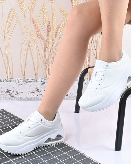 Pantofi Sport De Dama,Din Piele Ecologica,D1429.Alb