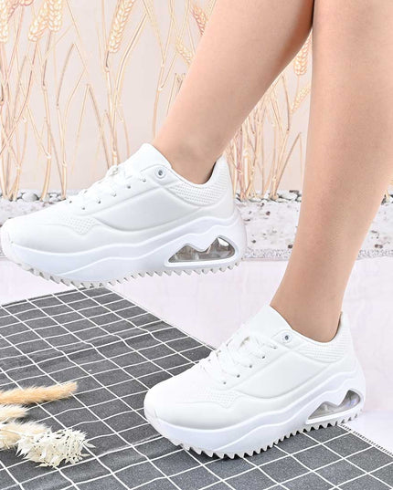 Pantofi Sport De Dama,Din Piele Ecologica,D1429.Alb