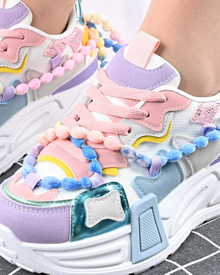 Pantofi Sport De Dama,Cu Insertii De Plasa,D1416,Multicolori