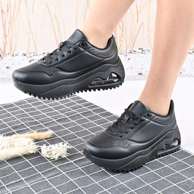 Pantofi Sport De Dama,Din Piele Ecologica,D1429.Negru