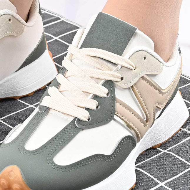 Pantofi Sport De Dama,Din Piele Ecologica Intoarsa,D1434,Verde