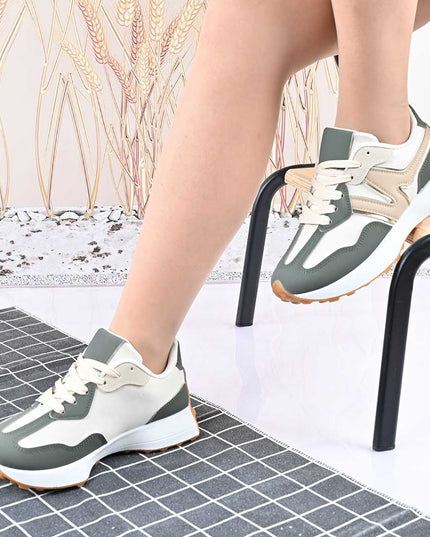 Pantofi Sport De Dama,Din Piele Ecologica Intoarsa,D1434,Verde