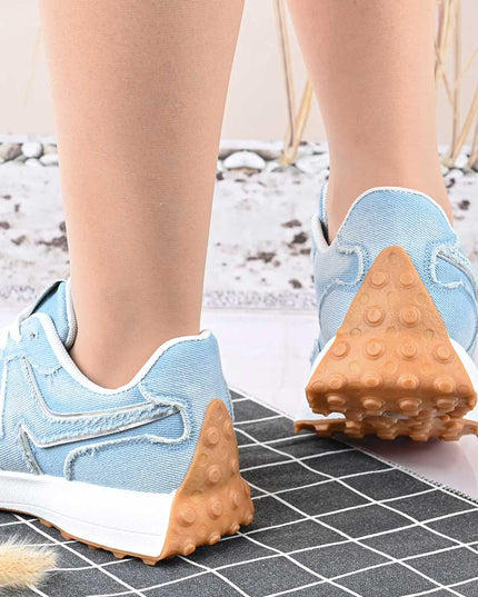 Pantofi Sport De Dama,Din Denim,D1434,Albastru Deschis