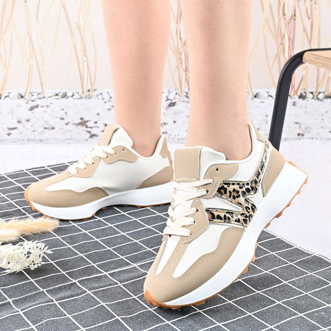 Pantofi Sport De Dama,Din Piele Ecologica Intoarsa,D1434,Leopard