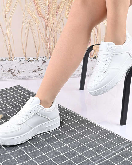 Pantofi Sport De Dama,Din piele ecologica,D1423,Alb