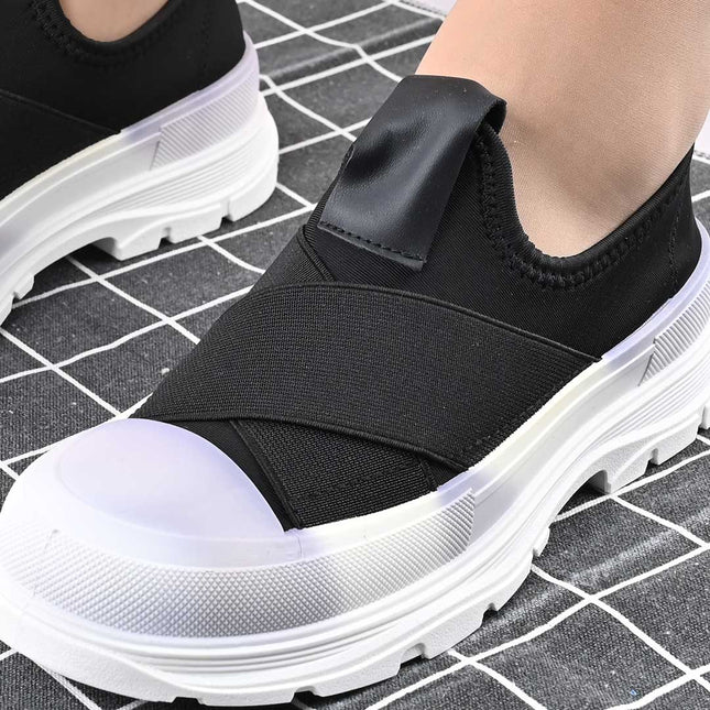 Pantofi Sport De Dama,Din Material Textil,D1427,Negru