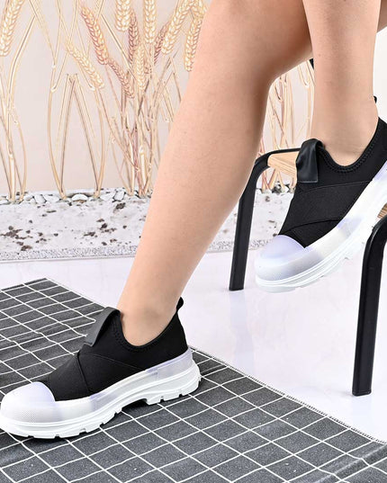 Pantofi Sport De Dama,Din Material Textil,D1427,Negru