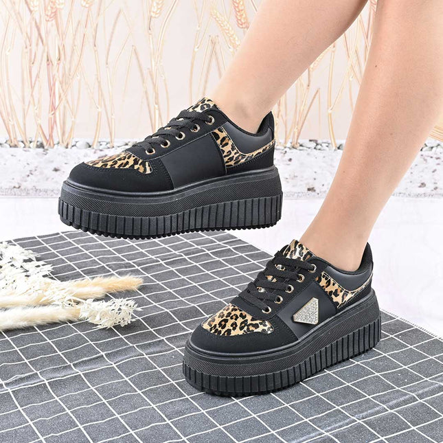 Pantofi Sport De Dama,Din Piele Ecologica,D1431,Negru