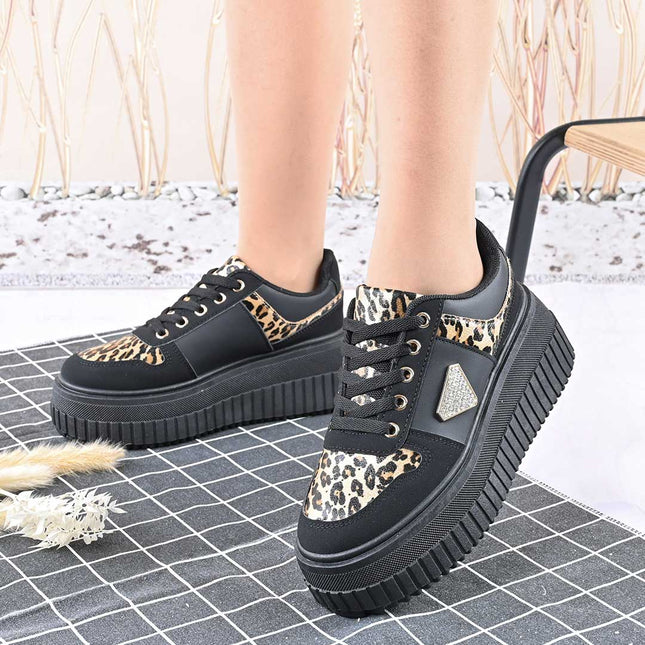 Pantofi Sport De Dama,Din Piele Ecologica,D1431,Negru