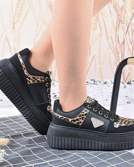Pantofi Sport De Dama,Din Piele Ecologica,D1431,Negru