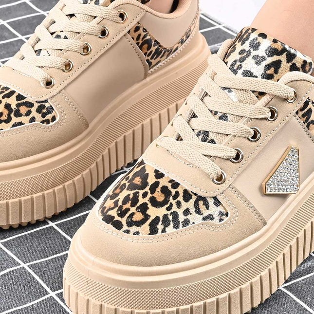 Pantofi Sport De Dama,Din Piele Ecologica,D1431,Kaki