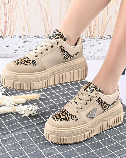 Pantofi Sport De Dama,Din Piele Ecologica,D1431,Kaki