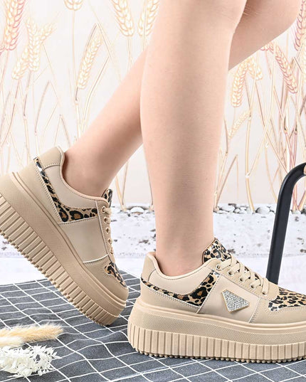 Pantofi Sport De Dama,Din Piele Ecologica,D1431,Kaki