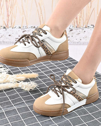 Pantofi sport de dama,Din piele Ecologica Intoarsa,D1426,Bej