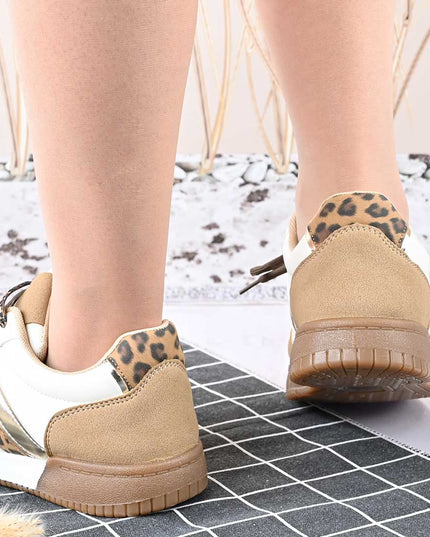 Pantofi sport de dama,Din piele Ecologica Intoarsa,D1426,Bej