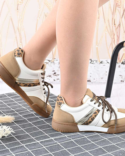 Pantofi sport de dama,Din piele Ecologica Intoarsa,D1426,Bej