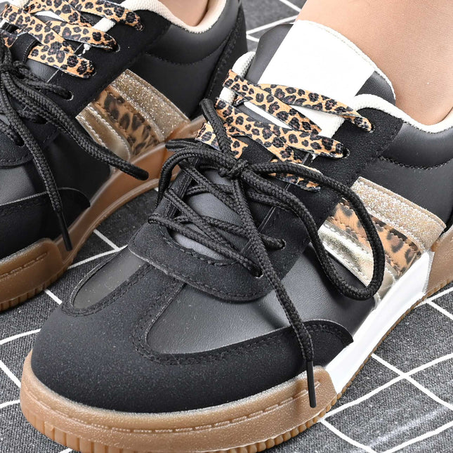 Pantofi sport de dama,Din piele Ecologica Intoarsa,D1426,Negru