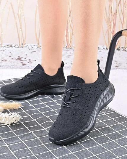 Pantofi Sport De Dama,Din Piele Ecologica intoarsa,D1412,Negru