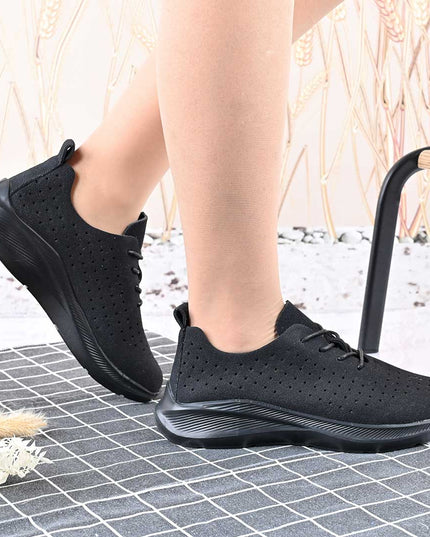 Pantofi Sport De Dama,Din Piele Ecologica intoarsa,D1412,Negru