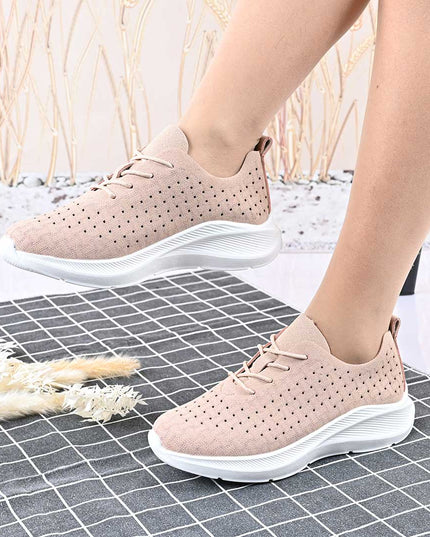 Pantofi Sport De Dama,Din Piele Ecologica intoarsa,D1412,Roz