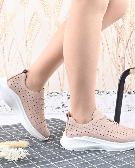 Pantofi Sport De Dama,Din Piele Ecologica intoarsa,D1412,Roz