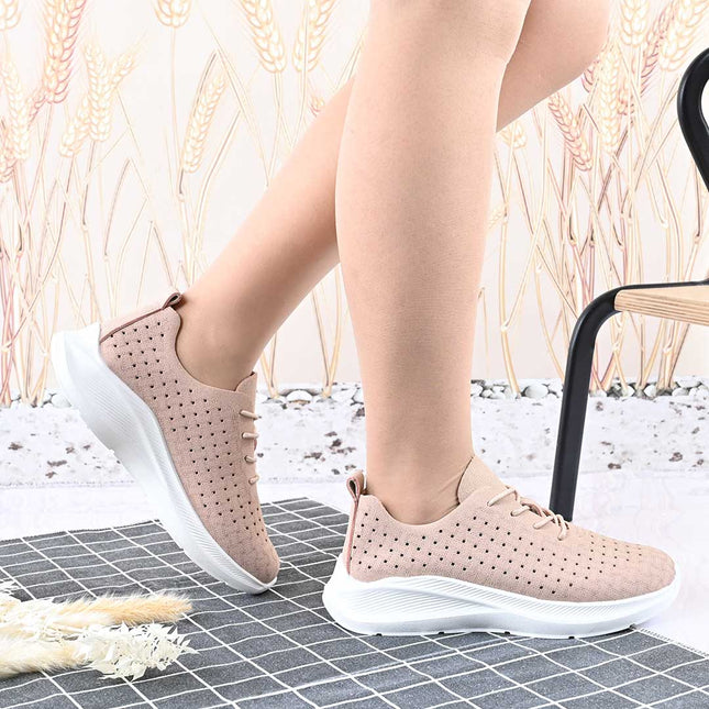Pantofi Sport De Dama,Din Piele Ecologica intoarsa,D1412,Roz