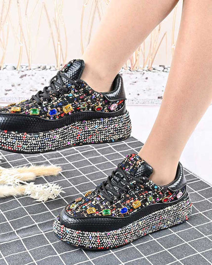 Pantofi Sport De Dama,Cu strasuri stralucitoare,D1418,Negru