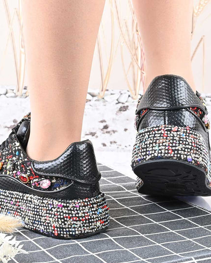 Pantofi Sport De Dama,Cu strasuri stralucitoare,D1418,Negru