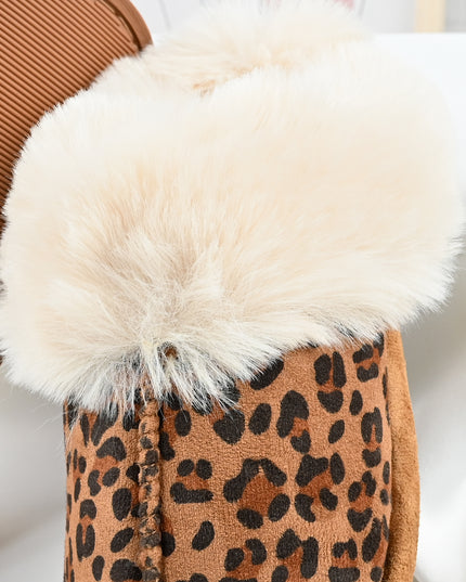 Papuci de Dama,Din Piele Ecologica Intoarsa, Imblaniti,PD1070,Leopard