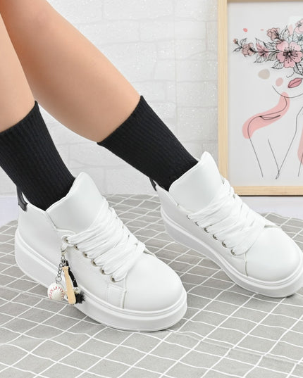 Pantofi Sport De Dama,Cu Platforma,cu acesoriu detasabil ,D1443,Alb