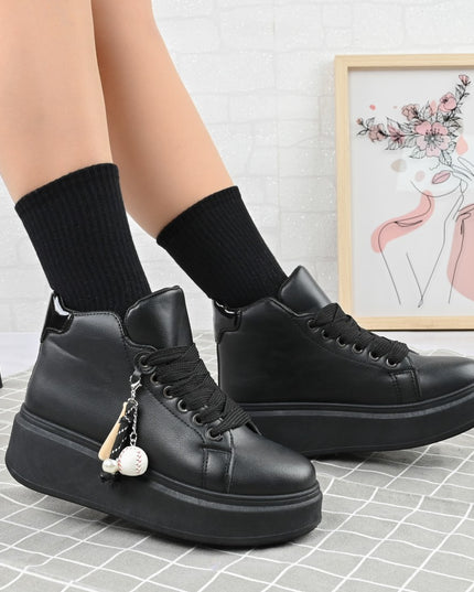 Pantofi Sport De Dama,Cu Platforma,cu acesoriu detasabil ,D1443,Negru