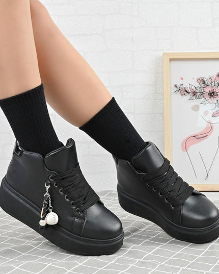 Pantofi Sport De Dama,Cu Platforma,cu acesoriu detasabil ,D1443,Negru