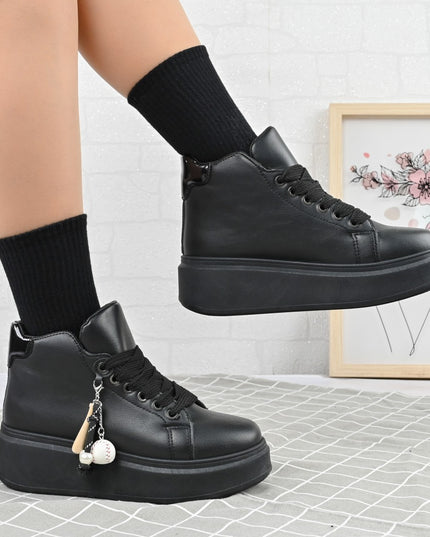 Pantofi Sport De Dama,Cu Platforma,cu acesoriu detasabil ,D1443,Negru