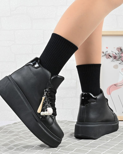 Pantofi Sport De Dama,Cu Platforma,cu acesoriu detasabil ,D1443,Negru