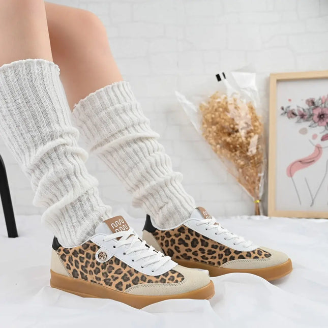 Pantofi Sport De dama,Din piele ecologica intoarsa,D1406,Leopard OEM