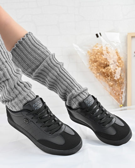 Pantofi Sport De dama,Din piele ecologica intoarsa,D1406,Negru