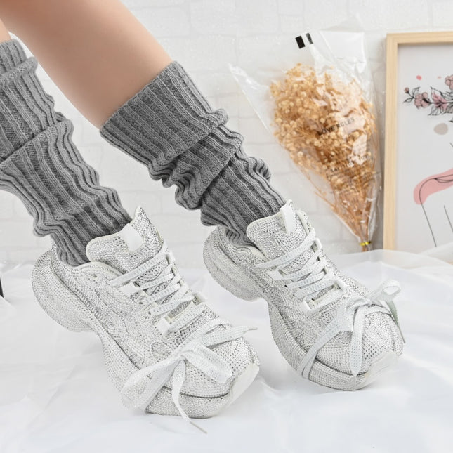 Pantofi Sport De dama,Din piele ecologica intoarsa,Cu Strasuri,D1397,Alb