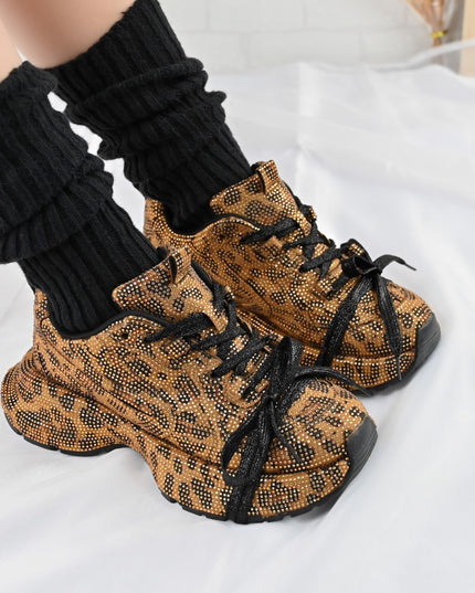 Pantofi Sport de dama,Din Piele ecologica intoarsa,D1390,Leopard