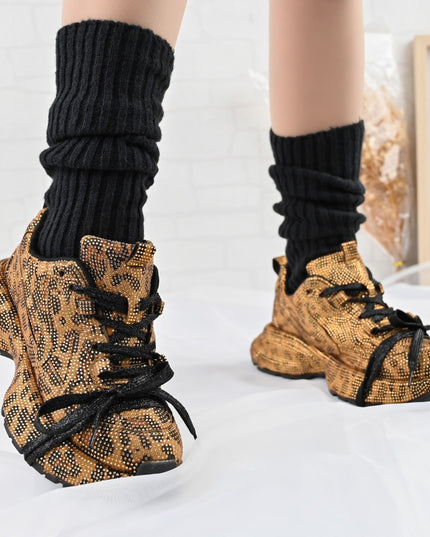 Pantofi Sport de dama,Din Piele ecologica intoarsa,D1390,Leopard